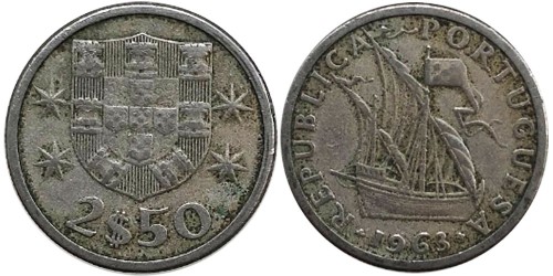 2.5 эскудо 1963 Португалия