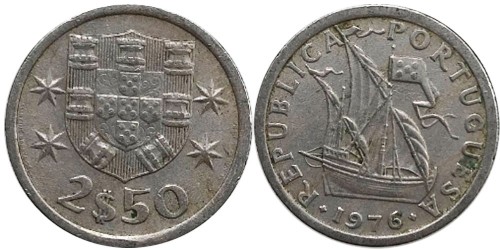 2.5 эскудо 1976 Португалия