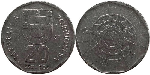 20 эскудо 1987 Португалия