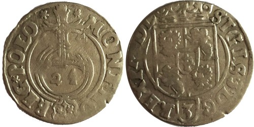 Полторак (1,5 гроша) 1634 Польша — Сигизмунд III — серебро