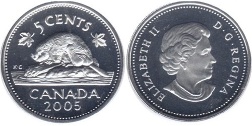 5 центов 2005 Канада UNC
