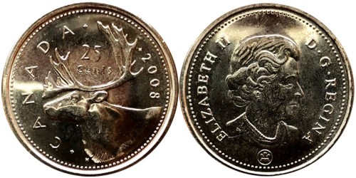 25 центов 2008 Канада — UNC