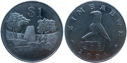 1 доллар 2001 Зимбабве