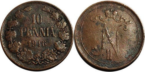 10 пенни 1916 Финляндия