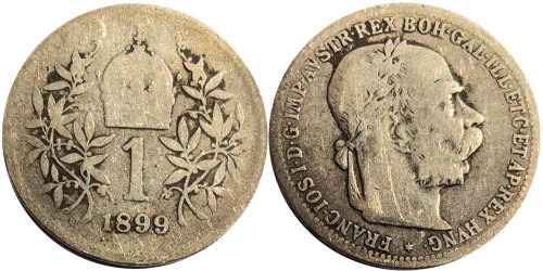 1 крона 1899 Австрия — серебро