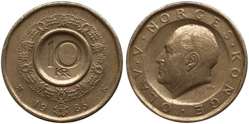 10 крон 1986 Норвегия