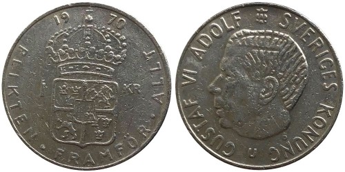 1 крона 1970 Швеция