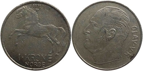 1 крона 1971 Норвегия