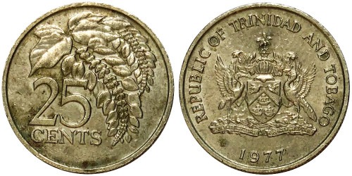 25 центов 1977 Тринидад и Тобаго — Чакония