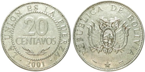 20 сентаво 2001 Боливия