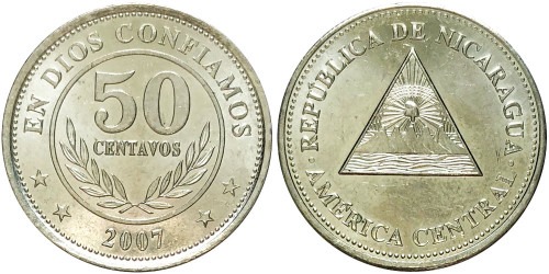 50 сентаво 2007 Никарагуа