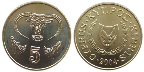 5 центов 2004 Республика Кипр UNC