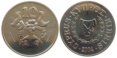 10 центов 2004 Республика Кипр UNC