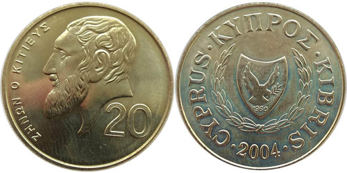 20 центов 2004 Республика Кипр UNC