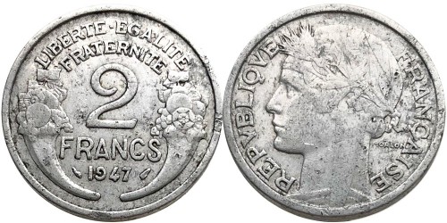 2 франка 1947 Франция