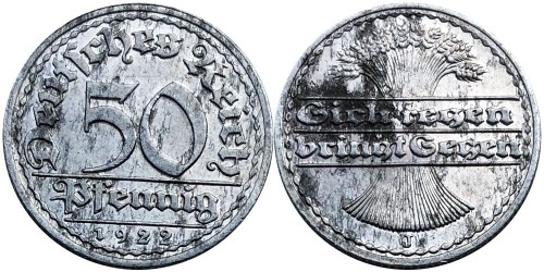 50 пфеннигов 1922 «J» Германия