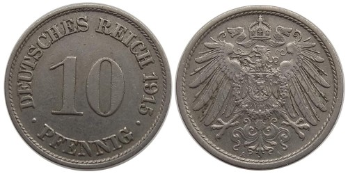 10 пфеннигов 1915 «A» — Германская империя