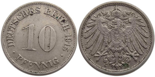 10 пфеннигов 1915 «D» — Германская империя
