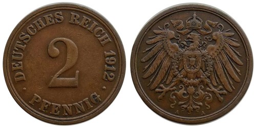 2 пфеннига 1912 «A» Германская империя