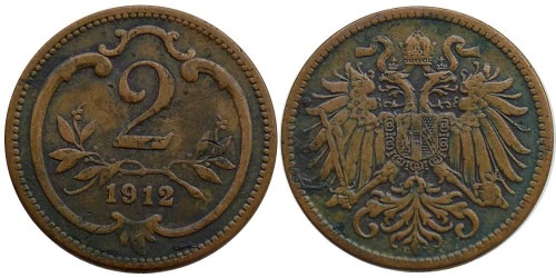 2 геллера 1912 Австрия