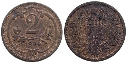 2 геллера 1899 Австрия