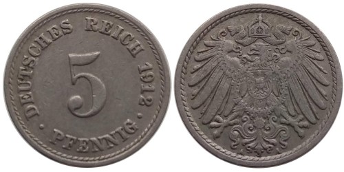 5 пфеннигов 1912 «A» Германская империя