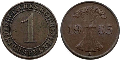 1 рейхспфенниг 1935 «А» Германия