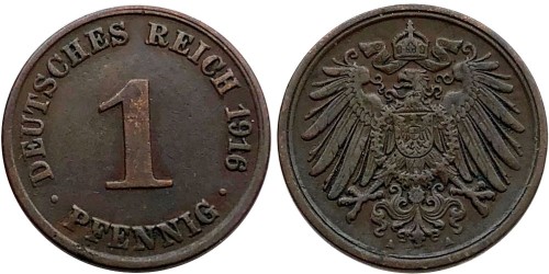 1 пфенниг 1916 «А» Германская империя