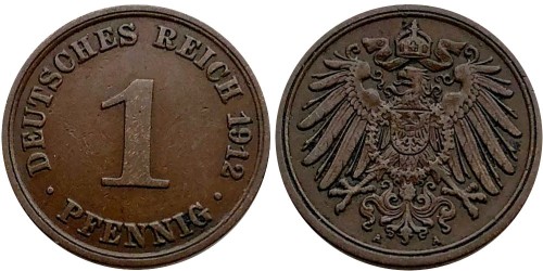 1 пфенниг 1912 «А» Германская империя