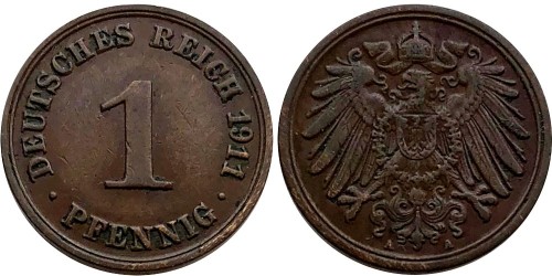 1 пфенниг 1911 «А» Германская империя