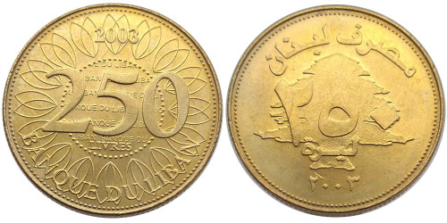 250 ливров 2003 Ливан
