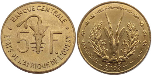 5 франков 2002 Западная Африка