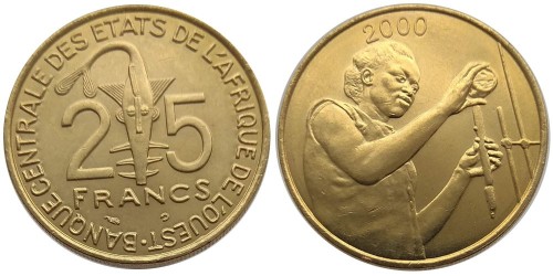 25 франков 2000 Западная Африка