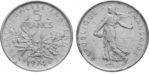 5 франков 1974 Франция