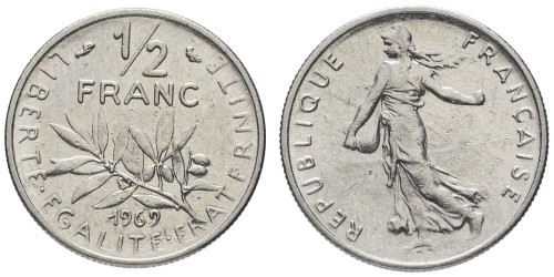 1/2 франка 1969 Франция