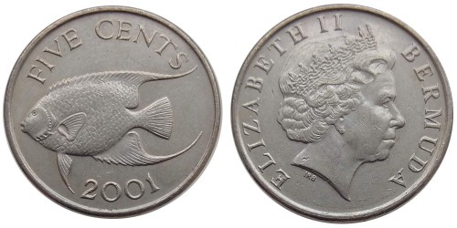 5 центов 2001 Бермуды
