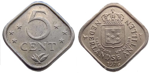 5 центов 1976 Нидерландские Антильские острова