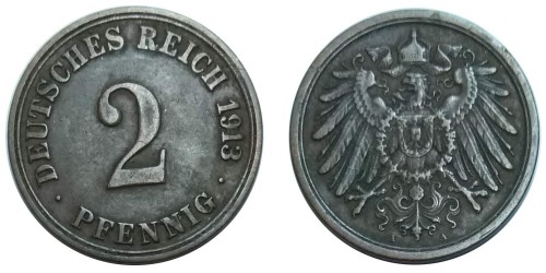 2 пфеннига 1913 «A» Германская империя