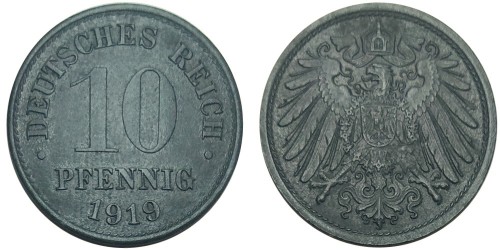 10 пфеннигов 1919 Германская империя