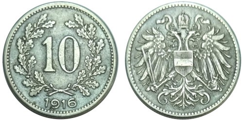 10 геллеров 1916 Австрия