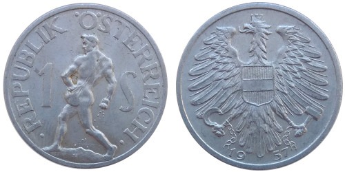 1 шиллинг 1957 Австрия