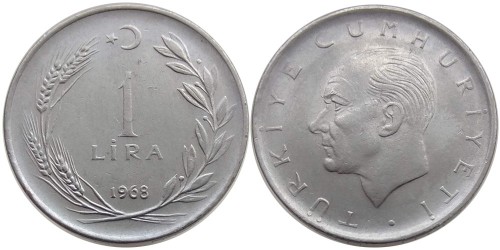 1 лира 1968 Турция