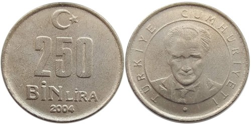250000 лир 2004 Турция