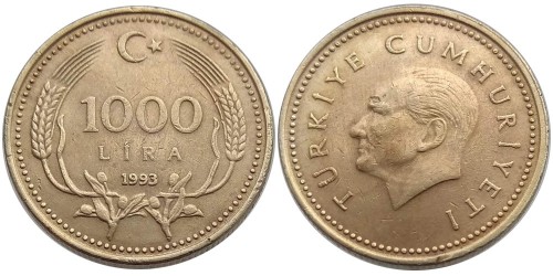 1000 лир 1993 Турция