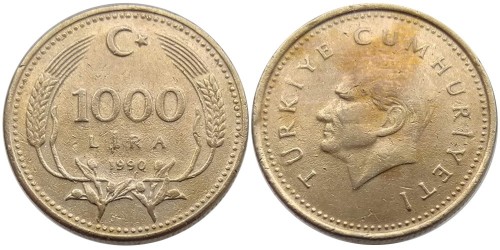 1000 лир 1990 Турция