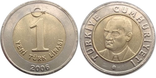 1 новая лира 2006 Турция