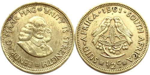 1/2 цента 1961 ЮАР