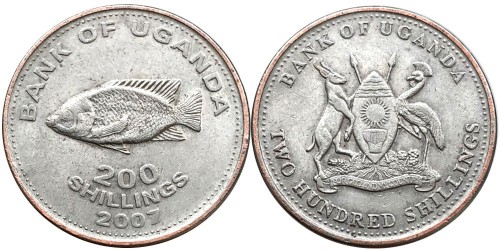 200 шиллингов 2007 Уганда