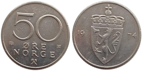 50 эре 1974 Норвегия