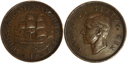 1 пенни 1957 ЮАР (Британская Южная Африка)